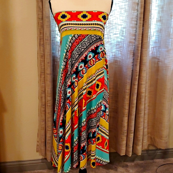 Festive Aztec print skirt/dress - Picture 1 of 4